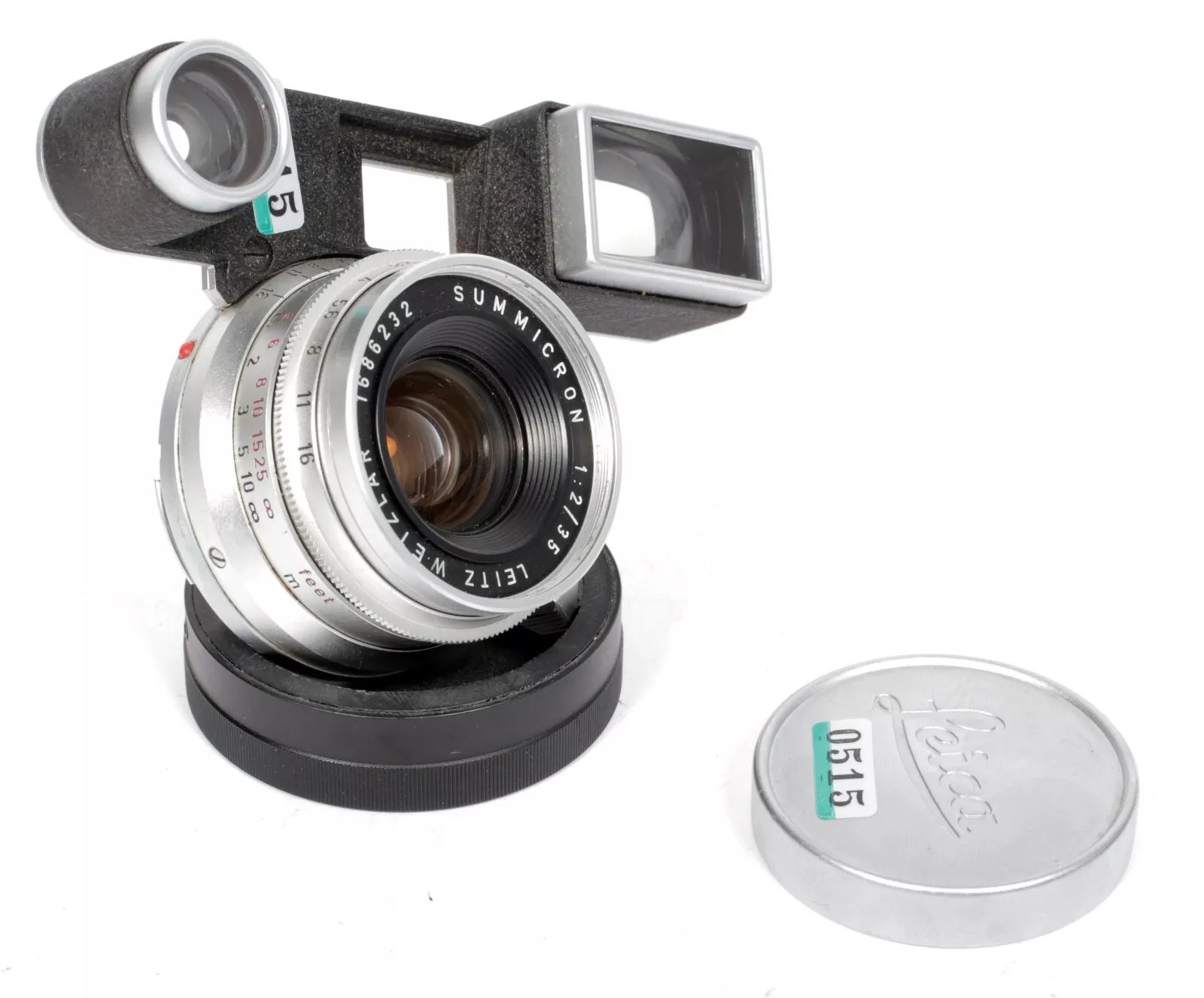 Leica Summicron M 35mm F2 lens with goggles and caps #0515